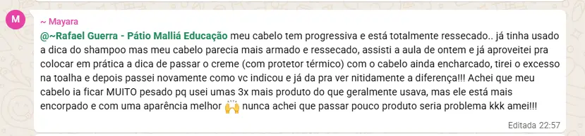 Resultado de aluna do desafio